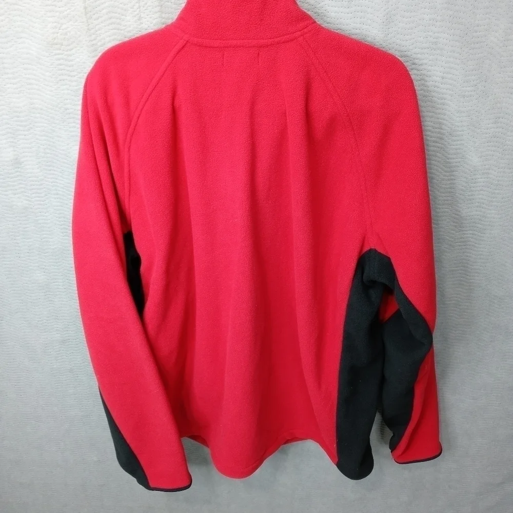 NAUTICA men's heavy red fleece half zip pullover sweater sz XXL. Pit-p 26